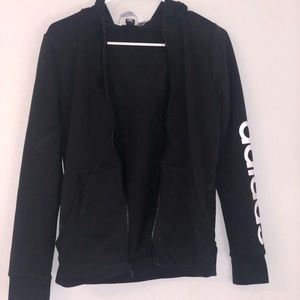 Women’s Adidas Black Hooded Sweatshirt Jacket